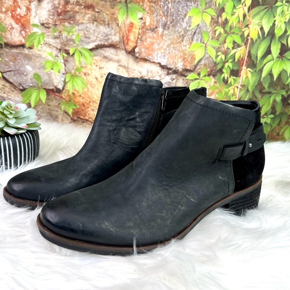 KORK-EASE KORKS Black Leather and Suede Ankle Boots, 8.5M - Picture 2 of 12